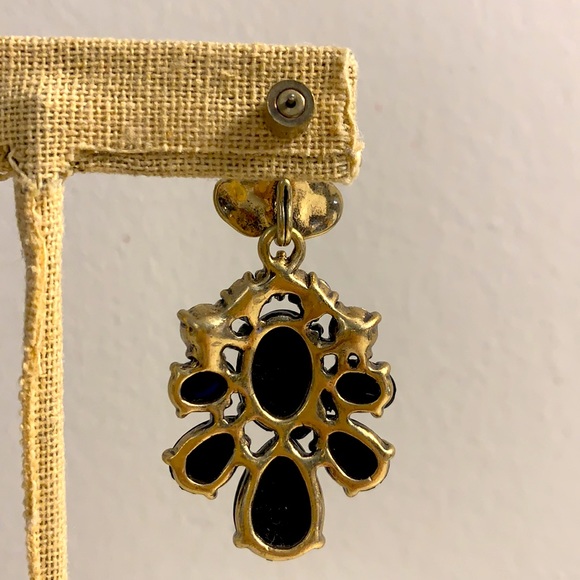 Chloe + Isabel Iridescent Crystal and Opal Drop Earrings w/ Brass Flower Design - Picture 8 of 8